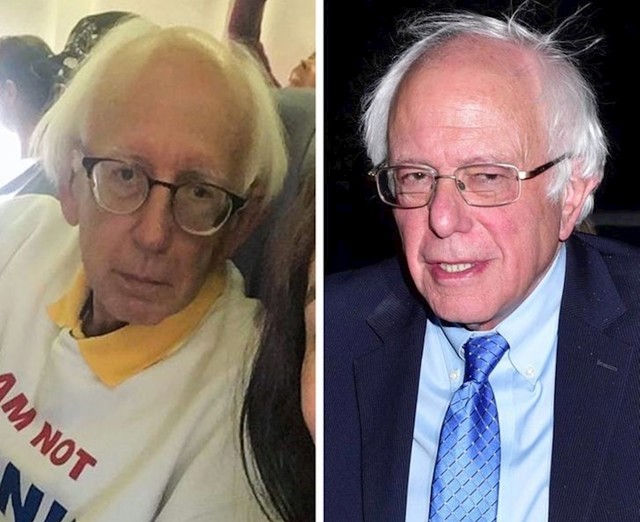Bernie Sanders (desno) i njegov dvojnik