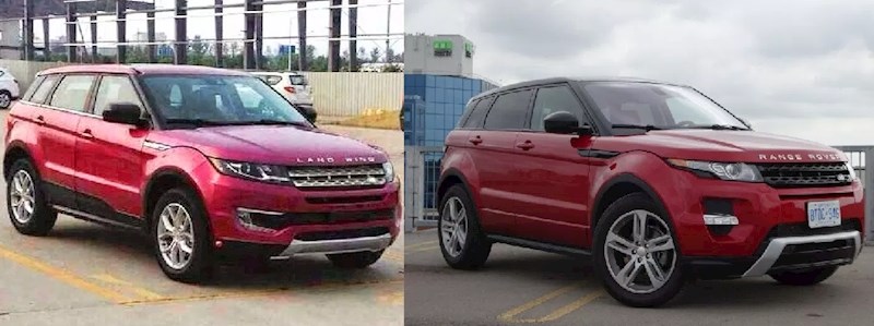 Ne, ne vidite duplo. S lijeve strane nalazi se Land Wind X7, mnogo jeftinija verzija poznatog Land Rover Evoque-a