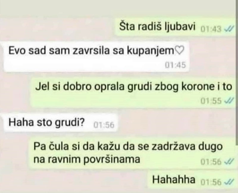 Evo što joj je napisao: