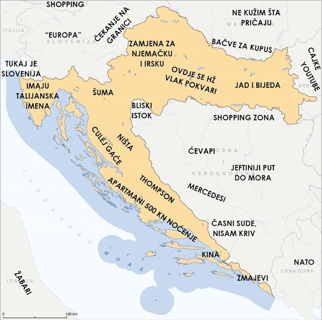 Evo kako je opisao Hrvatsku i susjedne države: