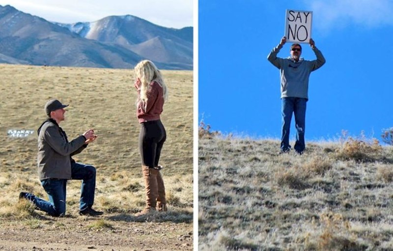 Tata je sa znakom stajao na brdu.