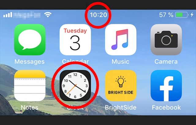 Ikona sata na iPhoneu također prikazuje i točno vrijeme.