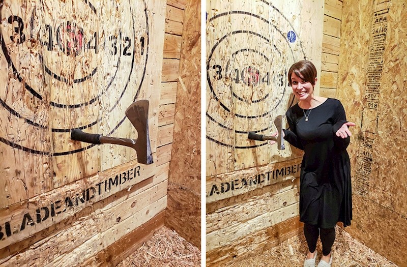 Ova žena ima čudno radno mjesto, no još je čudnije ono što se dogodilo sa sjekirom. Pogledajte kako je ostala na ploči.