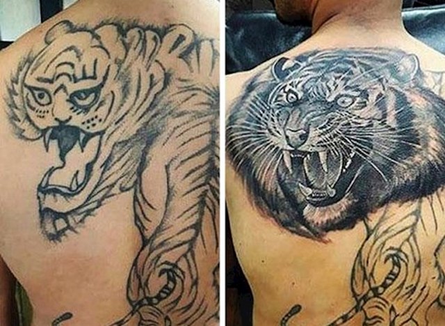 "Moja tetovaža prije i nakon što sam našao boljeg tattoo majstora..."