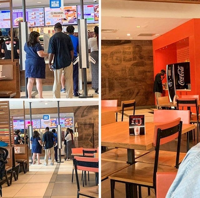 Beskućnik je ušao u Burger King restoran i tražio ostatke tuđe hrane. Kad je to vidjela, jedna žena je ustala, prišla mu i rekla da će mu kupiti što god želi.