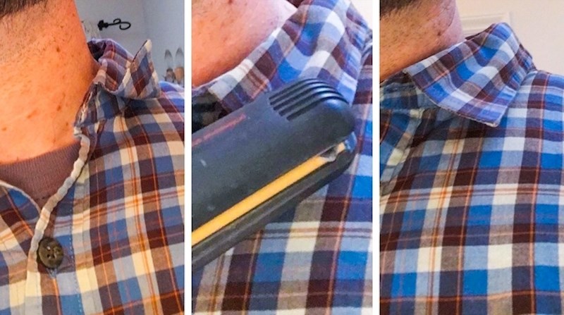 Peglom za kosu moguće je izravnati i kragnu na košulji.