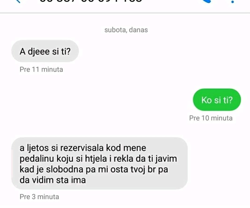 Evo što joj je napisao: