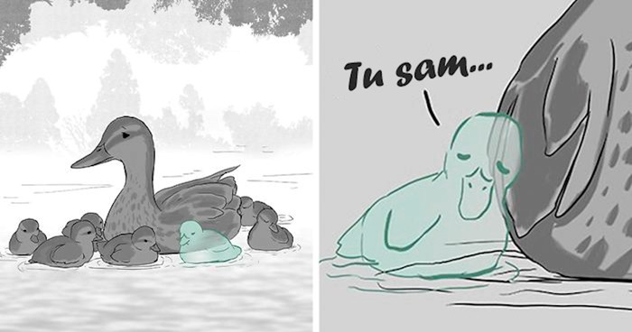 Ilustratorica je napravila srceparajući strip o pačiću koji je nastradao na cesti