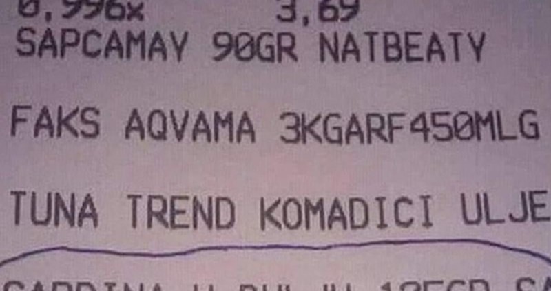 Pogledao je račun pa se počeo smijati kad je vidio što je na njemu pisalo