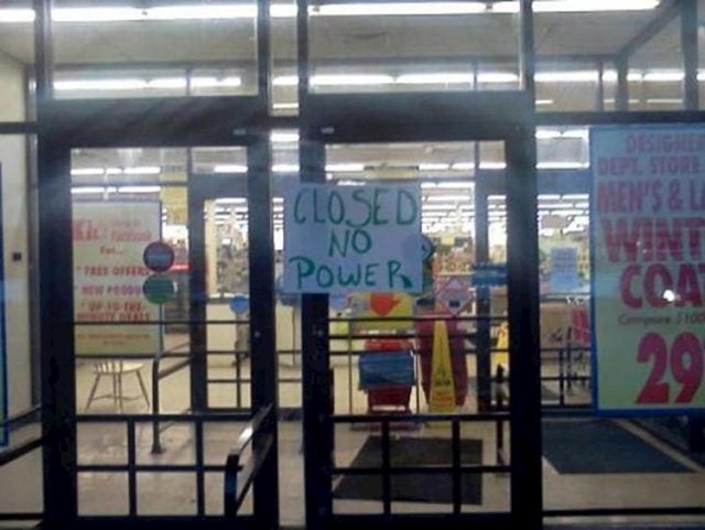 Napisali su da je supermarket zatvoren jer nemaju struje. Zašto lažu?