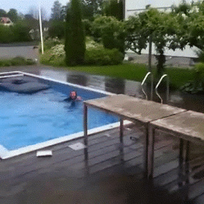 GIF Htjela je skočiti u bazen pa napravila glupost stoljeća