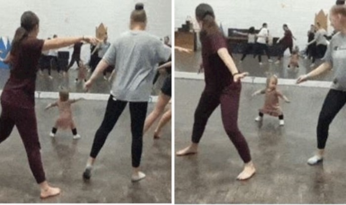Djevojčica odlučno predvodila trening plesa, sudionici ju pratili u stopu