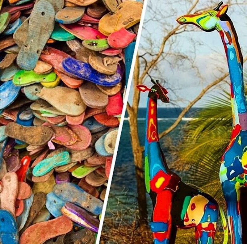 Prvi dio procesa je skupljanje otpada po plaži i iz vode, zatim se pronađeni materijal čisti i priprema za korištenje, a na samom kraju komadi se lijepe i stvaraju umjetnička djela.