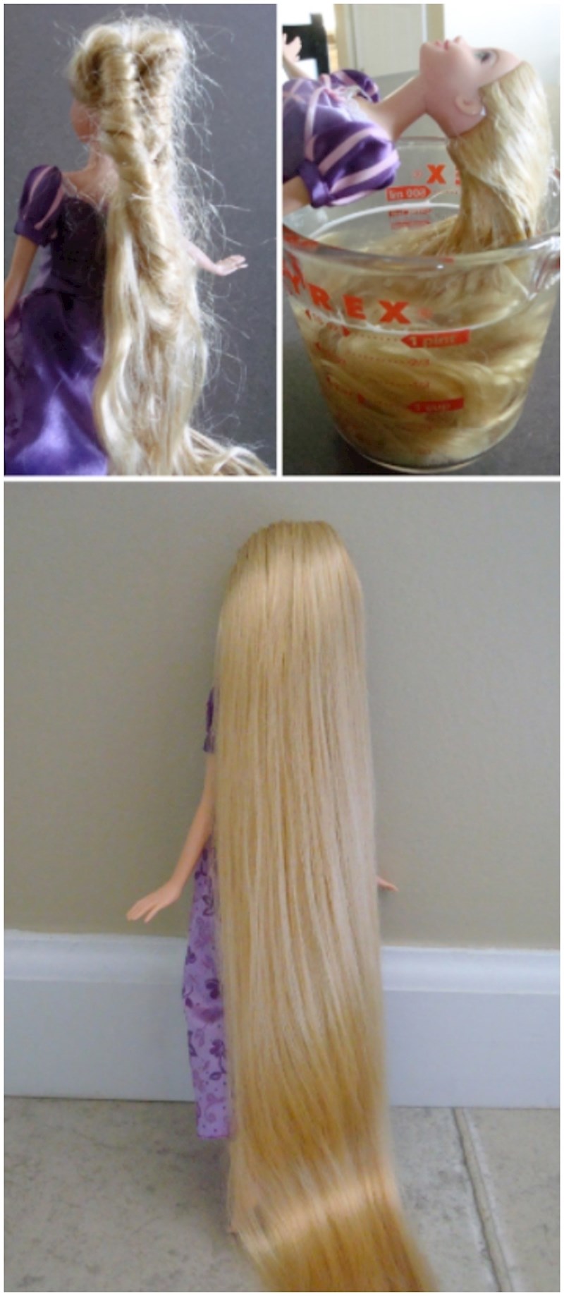 Ako se lutkina kosa uporno petlja, možete ju oprati sa šamponom i regeneratorom i bit će kao nova.