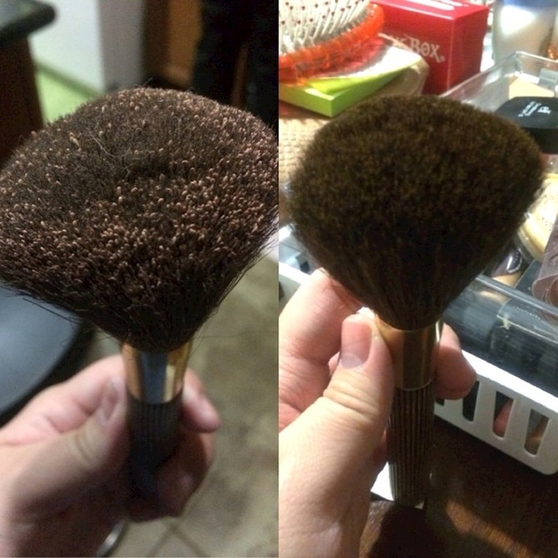 Korištenje prljavih kistova za šminku.