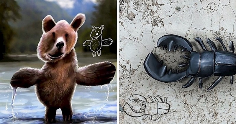 Ovaj umjetnik rekreirao je svoje stare dječje crteže nakon 20 godina