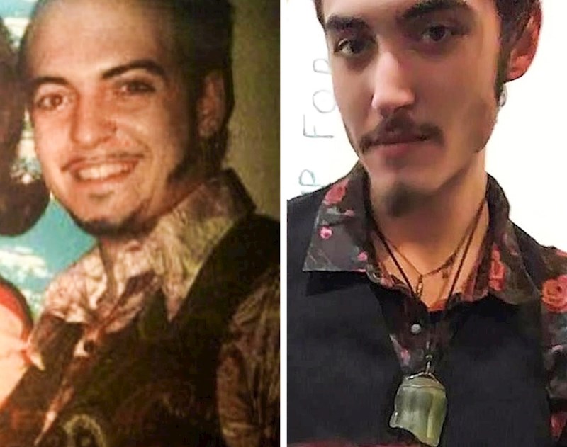 "Na slici možete vidjeti mene maskiranog i mog oca u prirodnom izdanju."