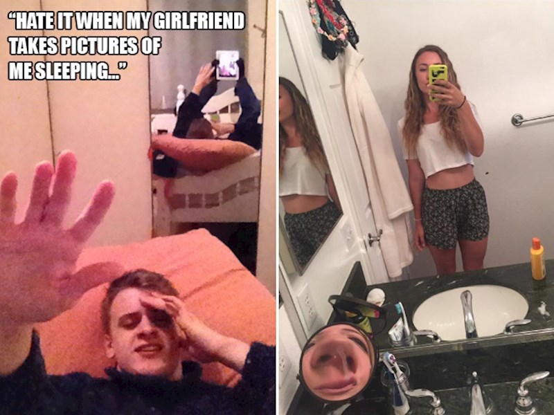 2. "Mrzim kad me moja djevojka slika dok spavam..."
