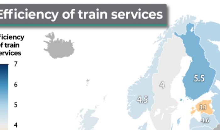 Mapa pokazuje učinkovitost željezničkih usluga u Europi, stanje u Hrvatskoj neće vas iznenaditi