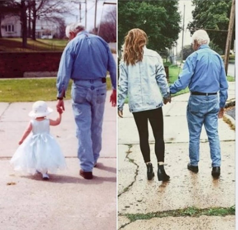 "Djed i ja, nekad i sad."