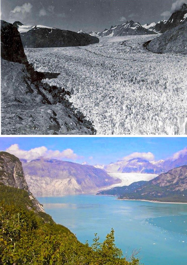 7. Ovaj nekadašnji glečer je do danas postao jezero.