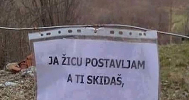 Iznervirani vlasnik zemljišta ostavio je prijeteću poruku čovjeku koji mu skida žicu, ovo je hit