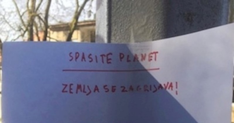 Dijete iz Zagreba zalijepilo je "upute za spas planeta" na rasvjetni stup i oduševilo tisuće ljudi