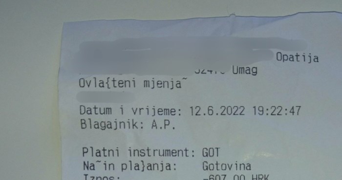 Turisti su razmijenili novac u jednoj mjenjačnici u Opatiji i pokazali račun koji je šokirao mnoge