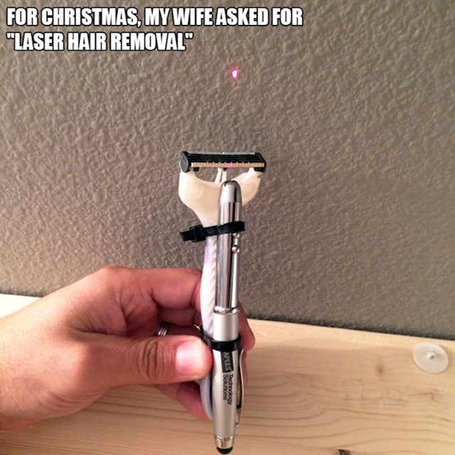 9. "Moja je žena za Božić naručila laserski epilator"