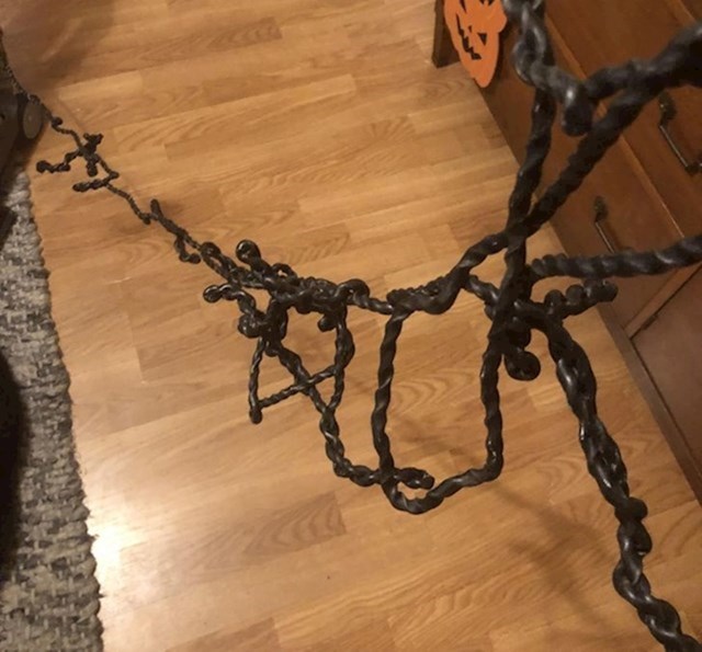 15. Evo što je moja žena napravila kabelu od našeg kućnog usisavača.