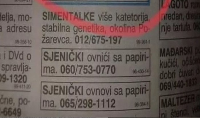 Tip je šokirao cijeli Balkan bizarnim oglasom objavljenim u jednim srpskim novinama