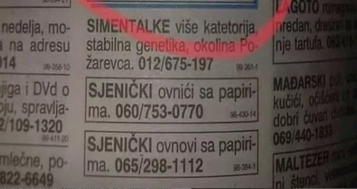 Tip je šokirao cijeli Balkan bizarnim oglasom objavljenim u jednim srpskim novinama