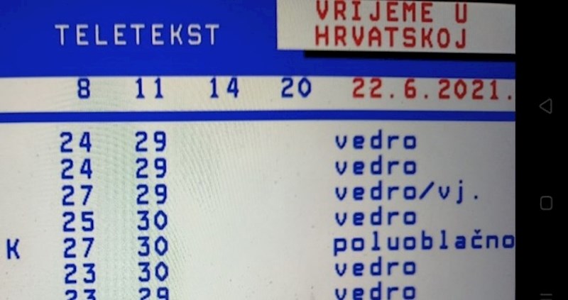 Netko je na teletekstu pronašao bizarnu informaciju o današnjim vremenskim prilikama u Karlovcu