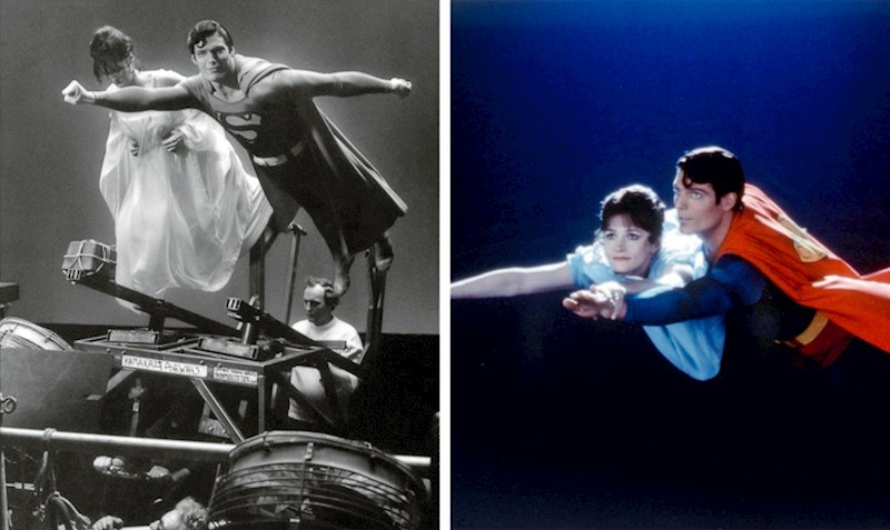 10. U Supermanu (1978.), umjesto da ih suspregnu žicama, glumci su bili uhvaćeni za leteću scenu.