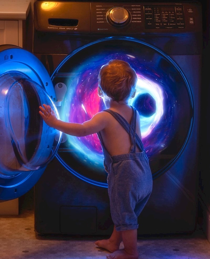 4. "Moj sin obožava perilicu za rublje, pa sam odlučila napraviti ovu fotku."