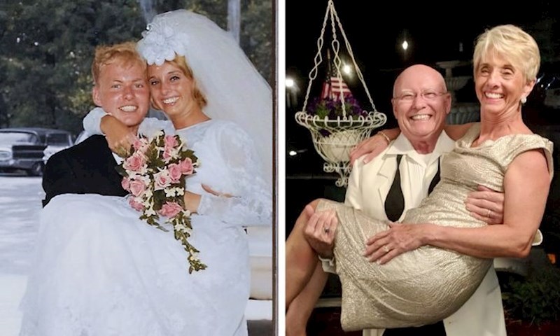 2. "Moji baka i djed na dan svojeg vjenčanja i 53 godine kasnije."