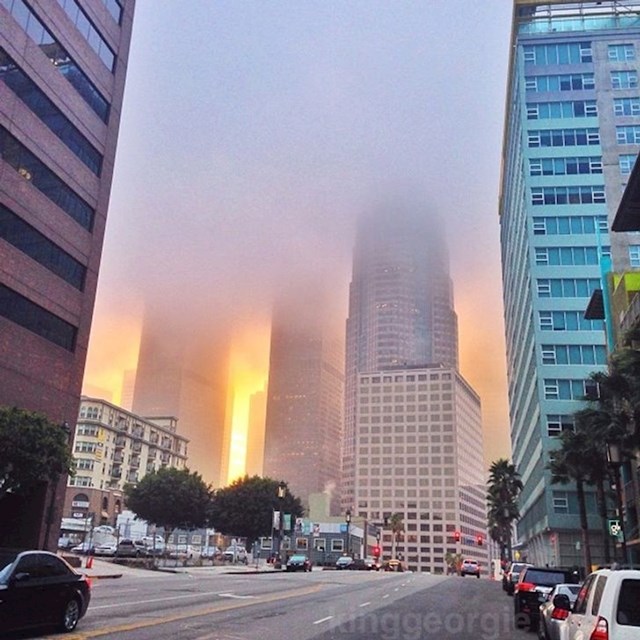 4. Zbog guste magle izlazak sunca u LA-u izgleda kao požar