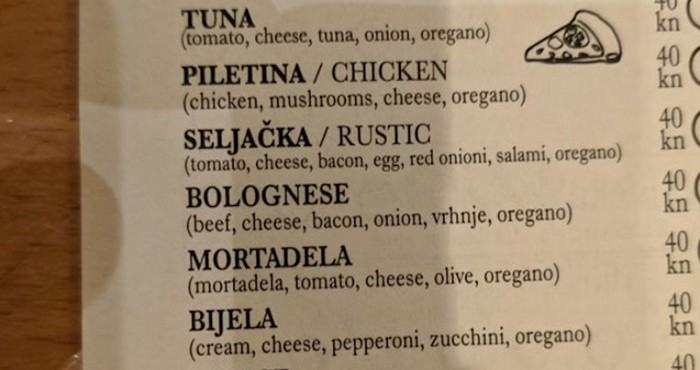 Netko je na jelovniku jednog splitskog restorana primijetio urnebesnu grešku, morate vidjeti