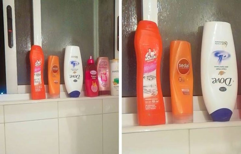 11. Njegova žena je čistila kupaonicu i ostavila sredstvo za čišćenje pokraj šampona. Naravno da se zeznuo i oprao kosu Mr. Muscolom.😆