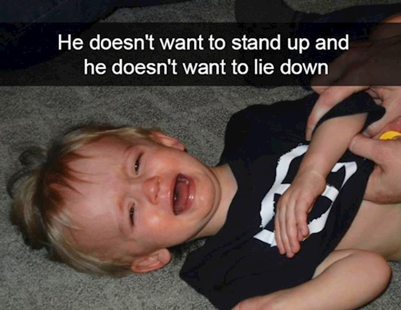 12. Ne želi ustati, ali ne želi niti ležati.