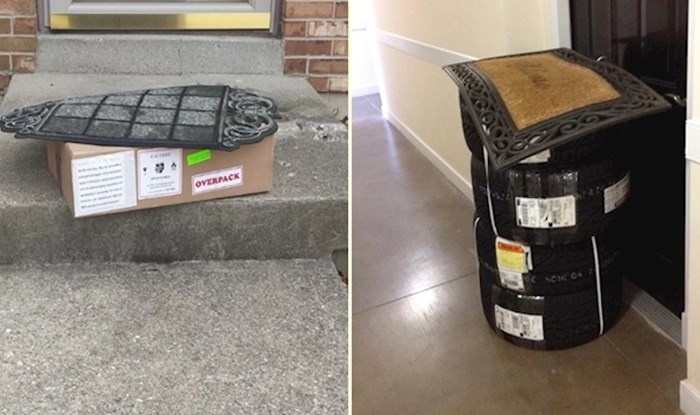20 fotografija koje dokazuju da poštari vole "sakrivati" pakete ispod otirača za obuću