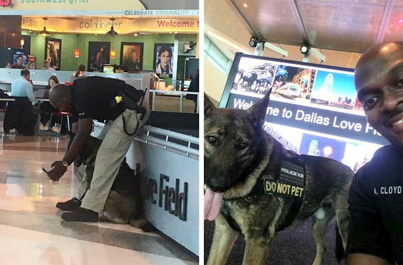 13. Policajac fotka selfie sa svojim partnerom i prijateljem.