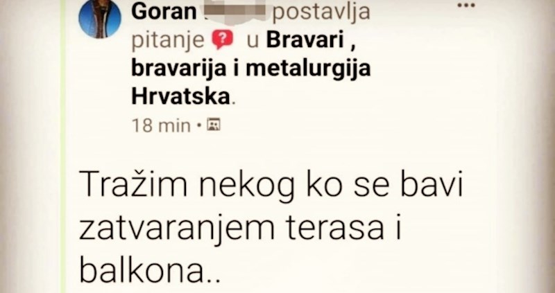 Tražio je preporuku za majstora preko Fejsa, svi se smiju hit komentaru ovog šaljivca