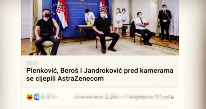 Likovi su razvalili komentarima na javno cijepljenje političkog vrha AstraZenecom