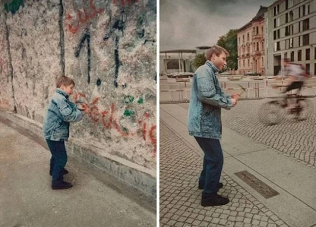 7. Fotografija snimljena prije i nakon rušenja Berlinskog zida