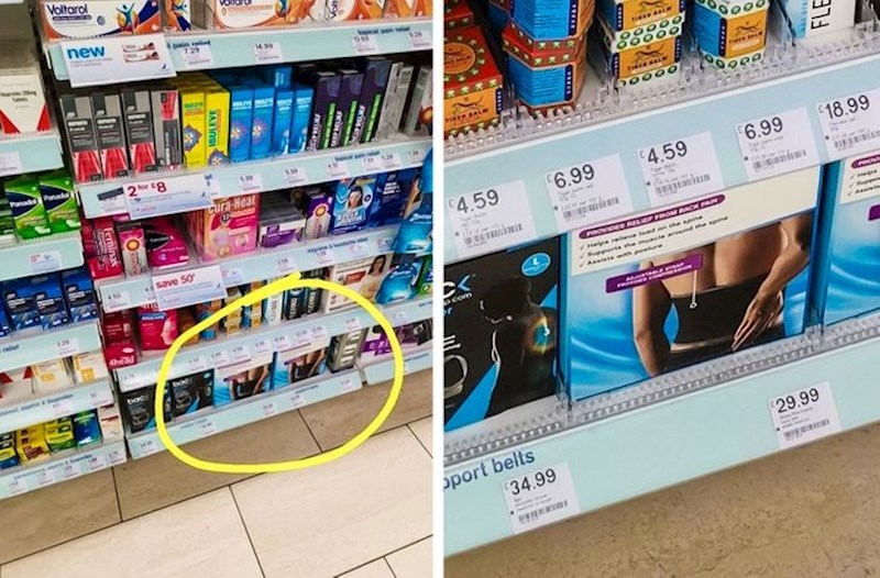 8. Pojas za bol u leđima nalazi se na dnu police...