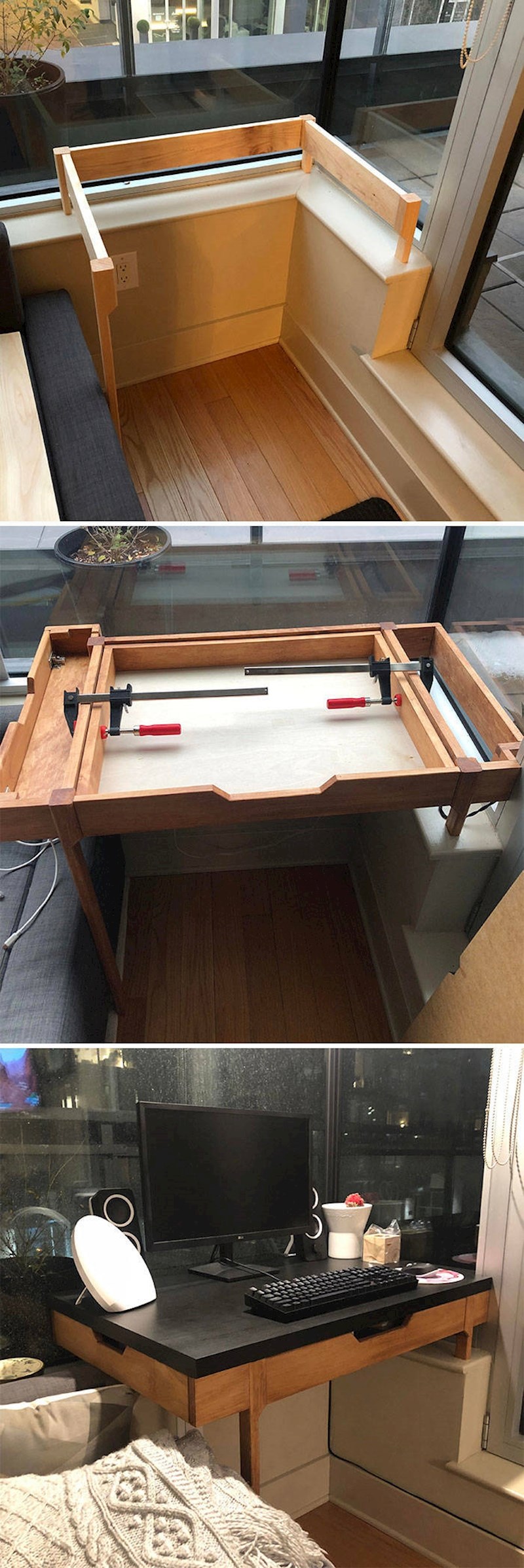 3. "Odlučio sam svojoj curi napraviti radni stol po mjeri, da više ne mora raditi iz kuhinje."