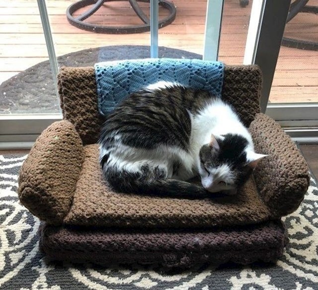 16. "Svekrva je našoj maci izradila ovaj predivan krevetić."