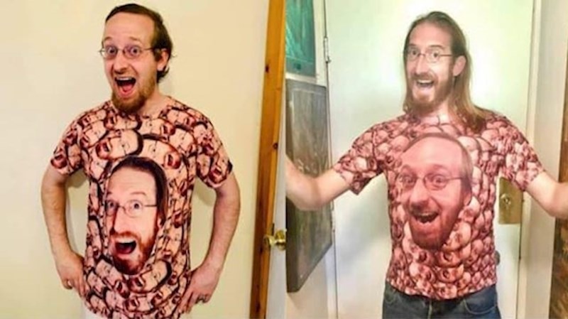 4. "Pronašao sam svoga dvojnika na majici. Morao sam saznati tko je i poslati mu majicu sa svojim likom!"