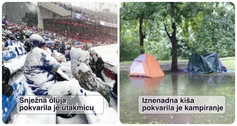 15 puta kad je vrijeme bilo nepredvidljivo i totalno pokvarilo ljudima planove